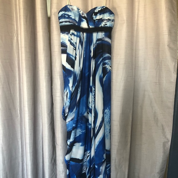 BCBG MAXAZARIA BLUE GOWN SIZE 4 - Picture 2 of 8